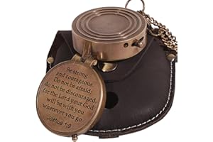 MYSTICKRAFT Engraved Brass Pocket Compass, Christening Religious Gift, First Communion & Baptism Gift for Boys or Girls Catholic, Graduation Day, Anniversary, Steampunk Antique Décor