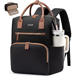 LOVEVOOK Laptop Backpack for Women, Professional Commute Teacher Work Bag | Computer Bag with Back Separate Laptop Compartmen