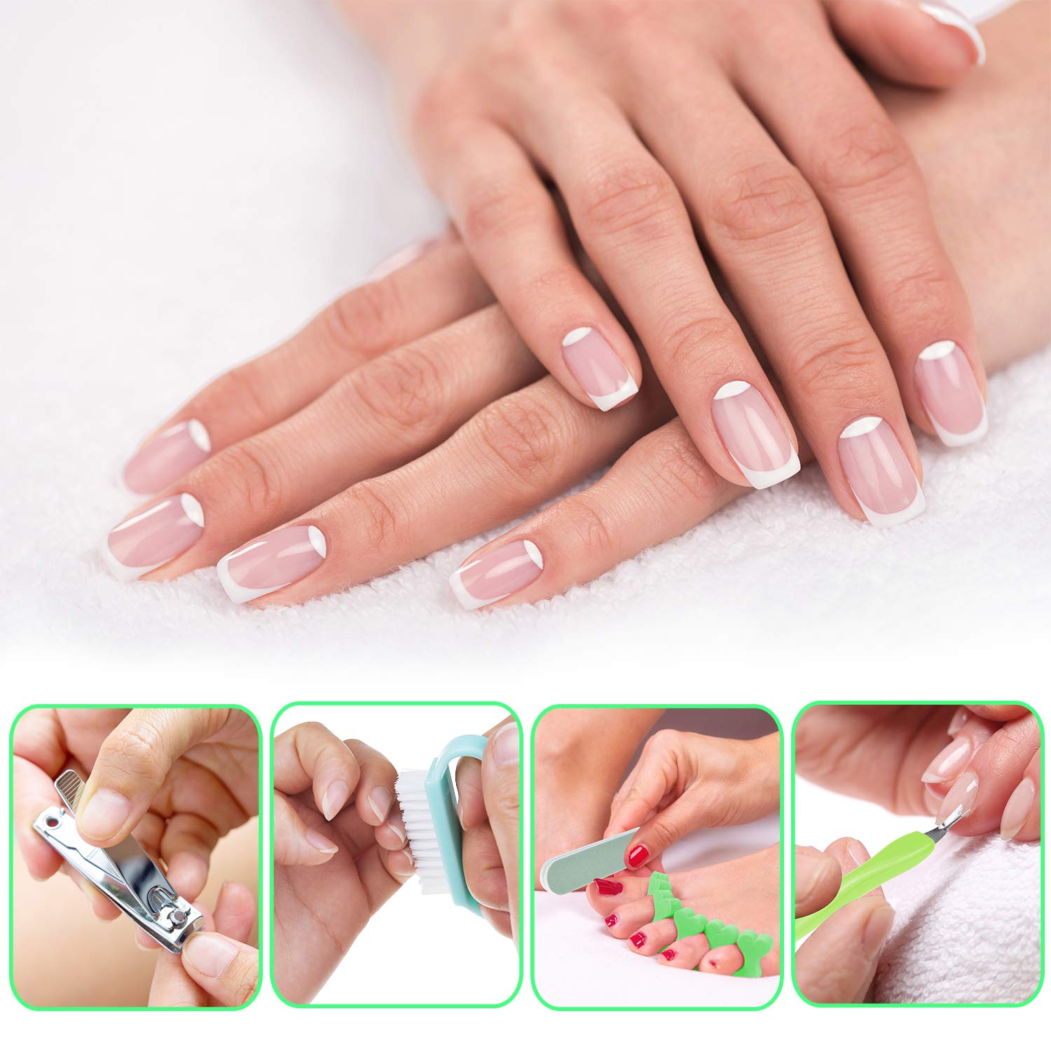 20 in 1 Nail File Set, EAONE Professional Manicure Kit Pedicure Tools Nail Art Tools with Nail Files and Buffers Cuticle Nipper Cuticle Pusher Nail Cutter for Hand and Foot Nail Salon, Case Packaged: Beauty