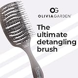 Olivia Garden iDetangle Hairbrush Medium Hair Detangler Wet Dry Grey view 2