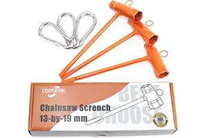 OSROENE Chainsaw Wrench, 3 Pack Orange Chainsaw Tool, Chain Saw Scrench with Hook, 13 by 19mm 1/2x3/4 T Wrench Spanner Tool