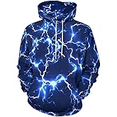 KAFFUL Unisex New Men's Novelty Hoodies Cool Lightning Graphic Hoody Fleece Pullover Hooded Sweatshirts