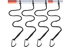 NVAAV 1/2/4 Pack Kayak Paddle Board Tether Leash Stretchable Strap Lanyard Rope, 3.3-7 Feet with Carabiner for SUP Kayaking Boating Canoeing Fishing Pole Rod or Other Gear