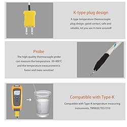 10 Pieces 3 Meters K Type Mini-Connector