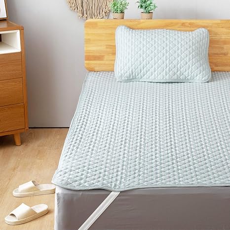Amazon Bedsure 敷きパッド 綿100 コットン リバーシブル シングル ベッドパッド タオル地 夏用 ブルー 洗える サッカー織り 100 5cm 和風 ベッドパッド 敷きパッド オンライン通販