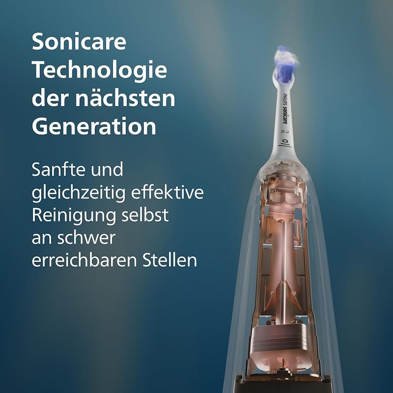 Sonicare 7100 elektrische Zahnbürste, Schallzahnbürste mit App, 4 Putzmodi, 3 Intensitätsstufen, Andruckkontrolle, EasyStart, SmarTimer, Marineblau, Modell HX7423/01 [Neue Technologie]