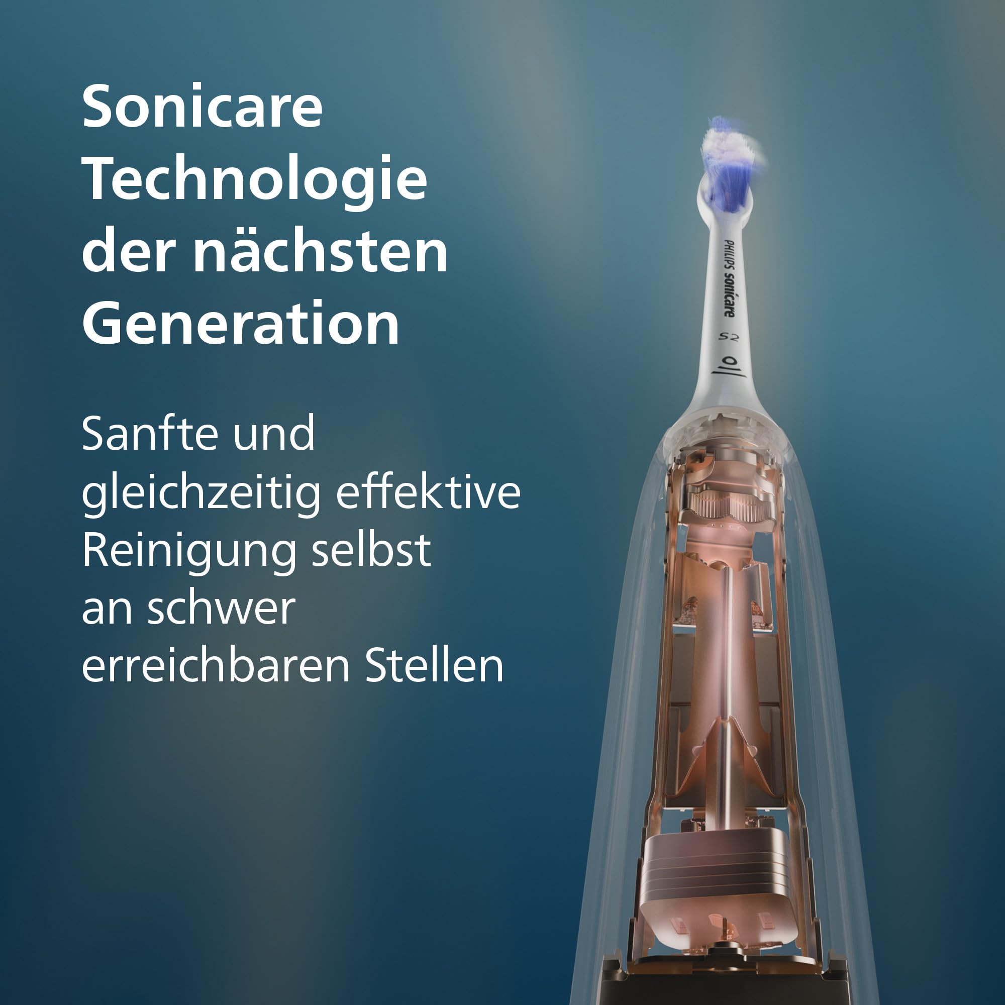 Philips Sonicare 6100 elektrische Zahnbürste, Schallzahnbürste mit 2 Putzmodi und 3 Intensitätsstufen, Andruckkontrolle, EasyStart, SmarTimer, Schwarz, Modell HX7401/07 [Neue Technologie] 2