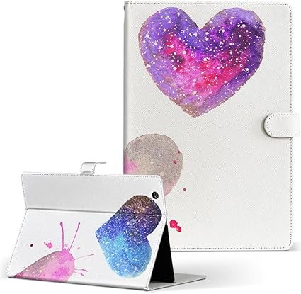 Amazon Igcase Tab3 レノボ Lenovotab3 Softbank ソフトバンク タブレット 手帳型 タブレットケース タブレットカバー カバー レザー ケース 手帳タイプ フリップ ダイアリー 二つ折り 直接貼り付けタイプ ハート ピンク かわいい スマコレ タブレットケース