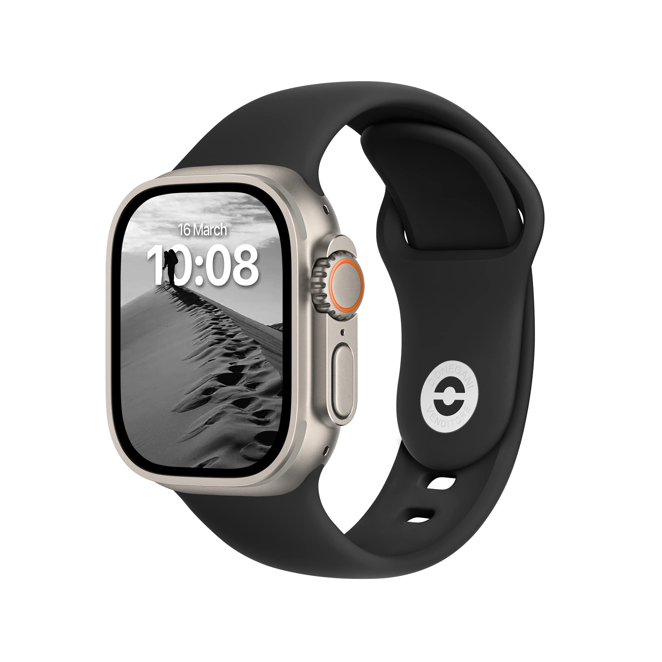 DONEGANI SB Straps for Apple Watch Band Silicone series Ultra 3 2 49mm, Series 11 10 46mm, 9 8 7 45mm 41mm, SE 6 5 4 44mm 40mm, 3 2 1 42mm 38mm Men Women iWatch, Black — image 1