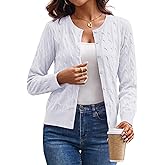 GRACE KARIN Womens Long Sleeve Button Up Cable Knit Cardigan Lightweight 2026 Crewneck Button Down Sweaters for Women