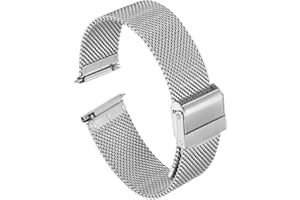 HARFINGTON 316L Stainless Steel Mesh Watch Band Quick Release Adjustable Metal Watch Strap for Men Women