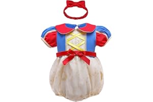 CinheyU Baby Girls Princess Costumes Birthday Romper Tutu Dress w/Headband Halloween Christmas Party Fancy Outfits