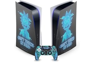 Head Case Designs Officially Licensed Rick And Morty Don't Touch My Stuff Graphics Vinyl Faceplate Gaming Skin Decal Compatible With Sony PlayStation 5 PS5 Disc Edition Console & DualSense Controller