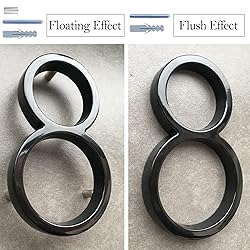 5" Zinc Alloy Floating House Number, Metal Modern