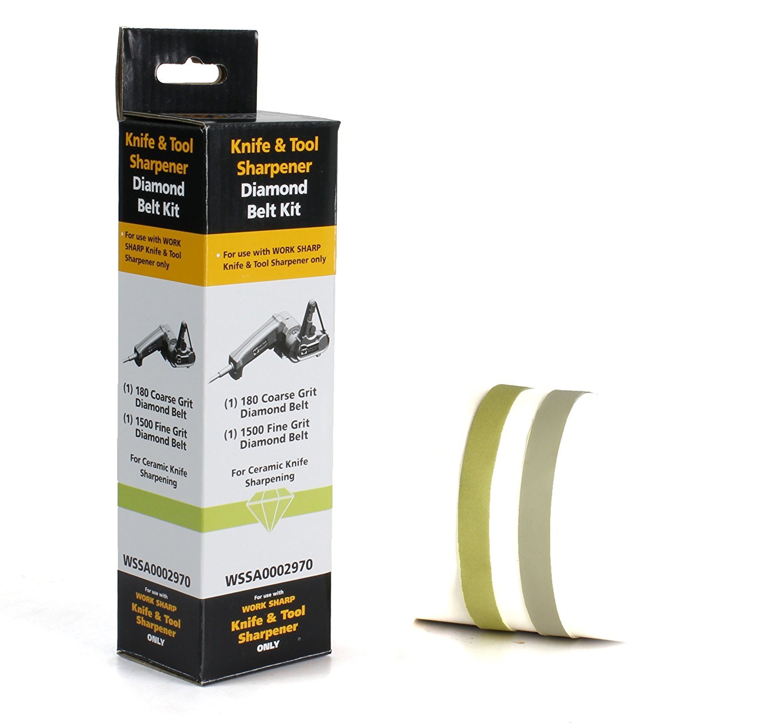 WORK SHARP Diamond Belt Kit – WSSA0002970 Knife and Tool Sharpener Belt Kit – Premium Grade Diamond Abrasives for Ceramic Knives Sharpening