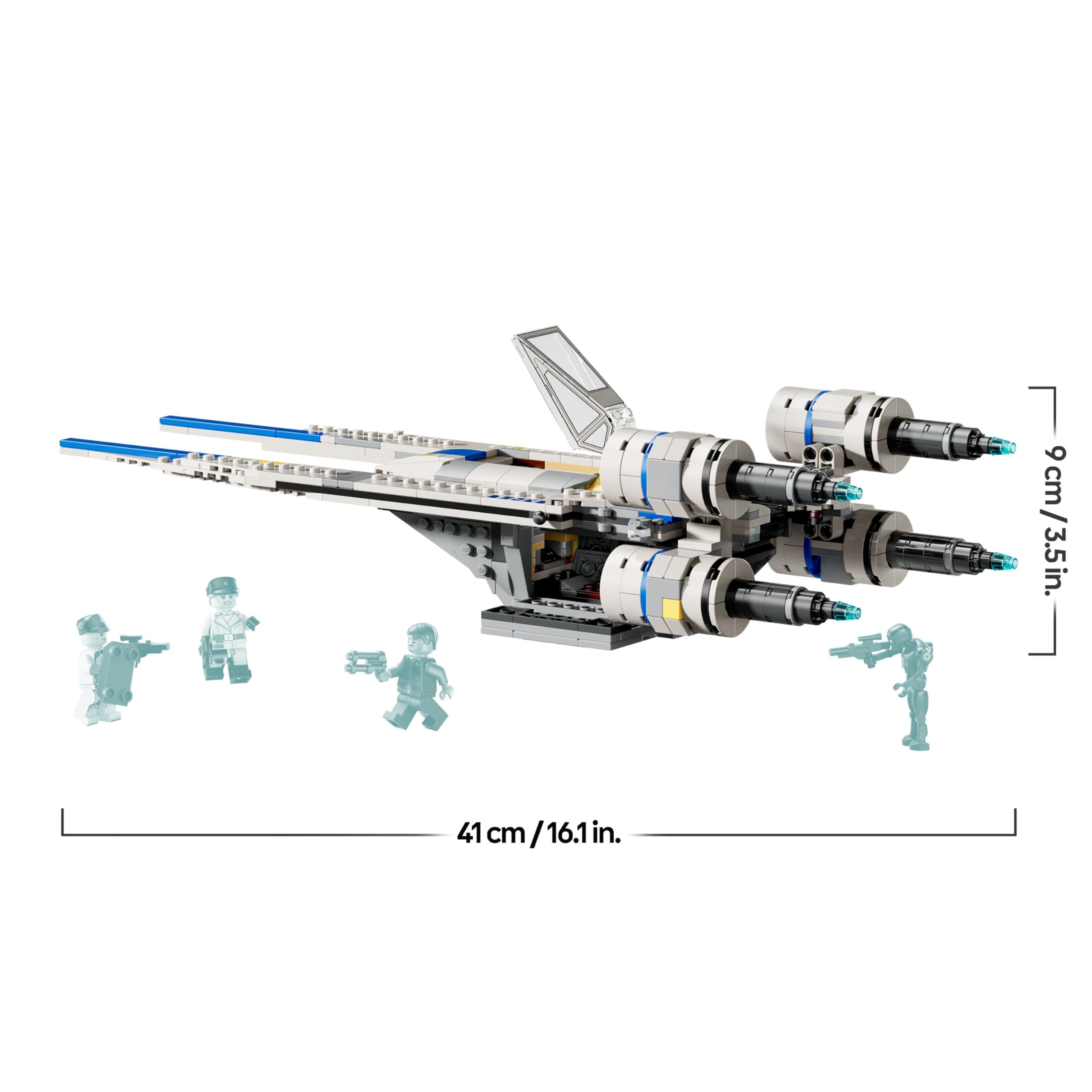 LEGO Star Wars 75399 Rebel U-Wing Starfighter - Spielzeug mit Schwenkflügelfunktion & 3 Minifiguren inkl. Cassian Andor & K-2SO Droidenfigur - Geschenk für Jungen ab 8 Jahren & Andor Staffel 2 Fans 9