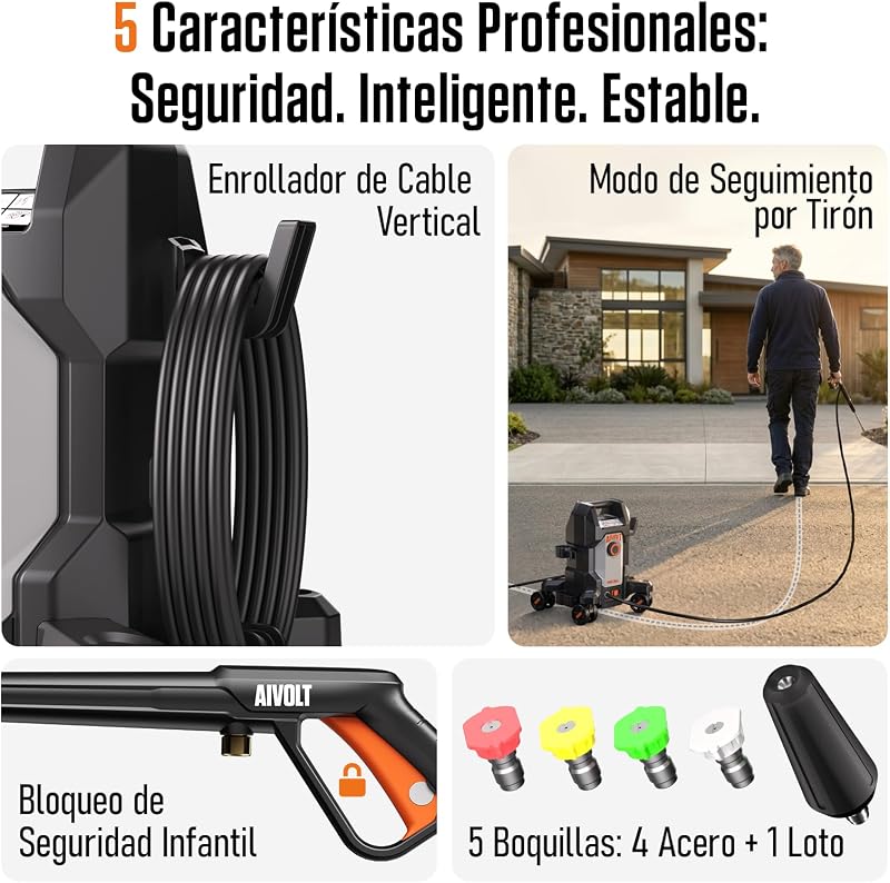 Hidrolimpiadora de Alta Presión 1800W, 170 Bares