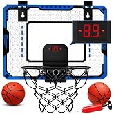OCHIDO Mini Basketball Hoop, Indoor Basketball Hoop for Kids Age 5-10 | Over The Door Basketball Hoop with Electronic Scoreboard &amp; 3 Balls, Christmas Birthday Gift for Boys Girls 5 6 7 8 9 10 11 12