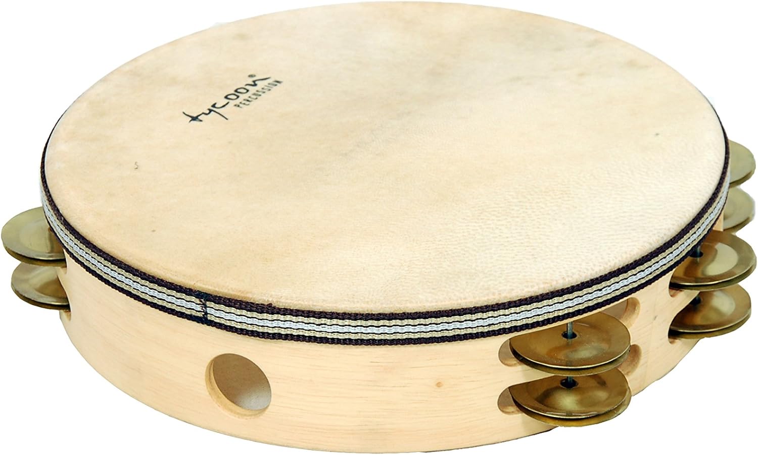 Tycoon Percussion TBWHDBB Round Headed Wooden Double Row Tambourine