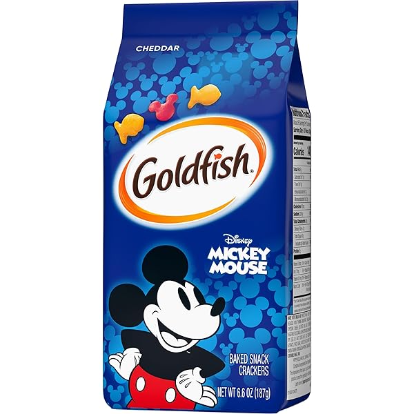 GOLDFISH DISNEY MICKEY MOUSE CHEDDAR CRACKERS, SNACK CRACKERS, 6.6 OZ BAG