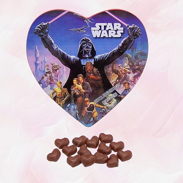 STAR WARS COLLECTIBLE TIN, INDIVIDUALLY WRAPPED CARAMEL FILLED CHOCOLATE WITH REUSABLE CONTAINER, EASTER BASKET STUFFER, 3.38 OUNCES