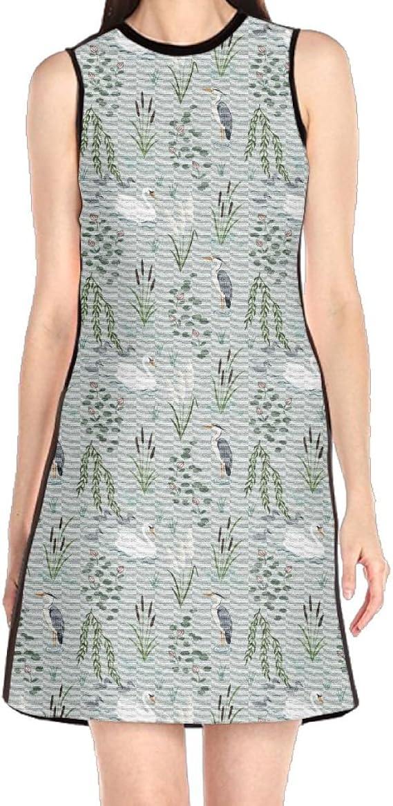 Amazon Co Jp ハクチョウと鳥 レディース ワンピース ドレス ノースリーブ 半袖 春夏 きれいめ 膝丈 着痩せ 結婚式 パーティー フォーマル 通勤 二次会 お呼ばれ 同窓会 服 ファッション小物