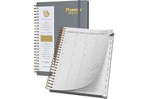 DODOMAGXANADU 2024-2025 Planner -Weekly and Monthly Planner Spiral Bound, Academic Weekly & Monthly Planner July 2024- June 2025, (6.1”x8.5”),Planner 2024 with Tabs, Flexible Hard Cover (Grey)