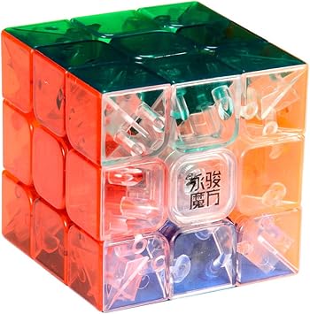 YJ Moyu 3X3X3 Yulong Transparent Colour Stickerless Plastic Cube Puzzle