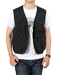 Flygo Men's Utility Cargo Vest Outdoor Summer Work