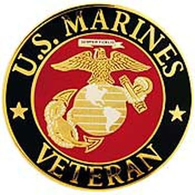 Amazon Com Us Marine Corps Veteran Logo Pin 1 1 2 Inches Clothing
