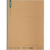Maruman Spiral Note Basic Notebook, 160 Pages, A4, 5mm Dot Grid | 8.27"x11.69" Dotted Paper, Kraft Cover, Twin-Wire Bound To Lay Flat, Perforated Pages, For School &amp; Office, Made in Japan
