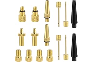 16pcs Bicycle Valve Adapter Set, Brass Tire Valve Adapter Ball Pump Needle FV/AV AV/EV EV/FV Adapter Inflatable Nozzles for P