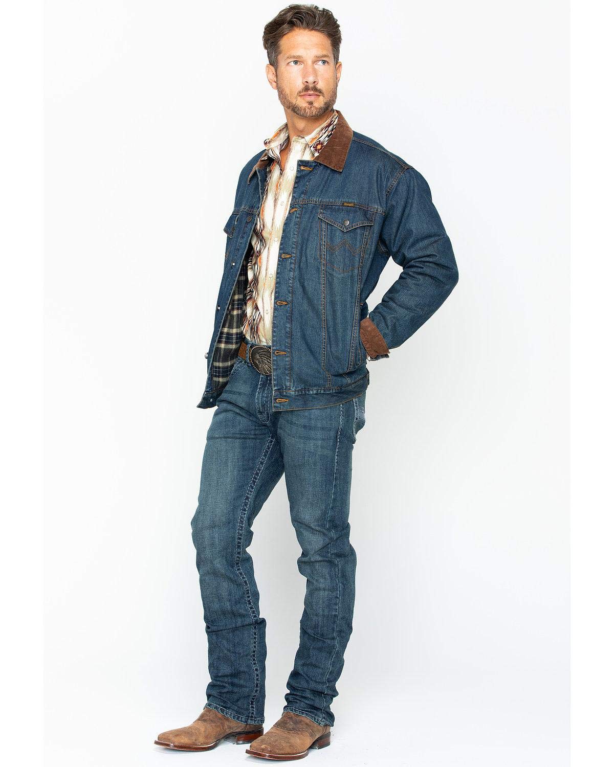 Wrangler Men's Western Concealed Carry Blanket Lined Denim Jacket - Denim Fit