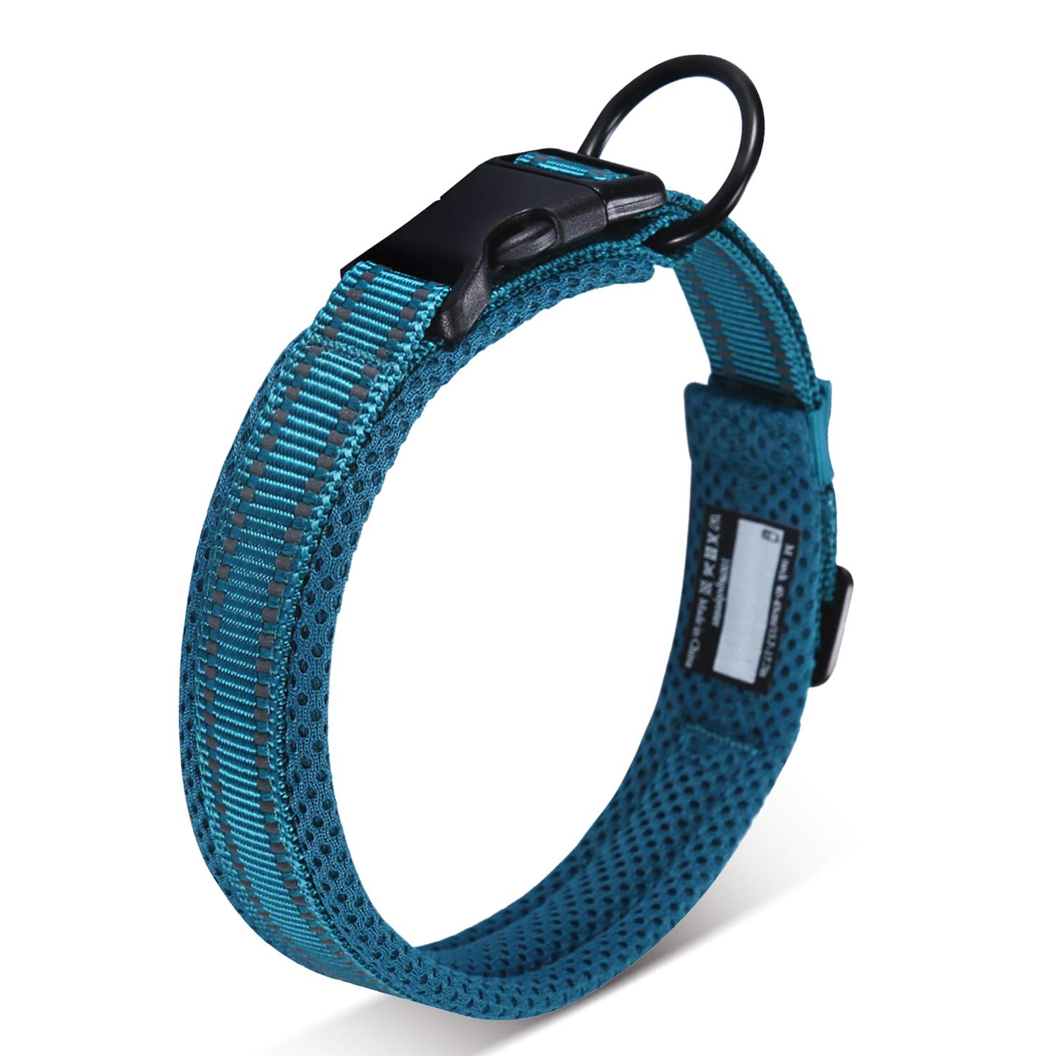 Soft Mesh Padded Dog Collar Reflective Nylon Pet Collar Large