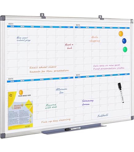 White Board For Wall Large 8x4 Foot Magnetic Dry-Erase Whiteboard With Black Frame - Wall Mounted For Office, Classroom, Home Whiteboard For Wall