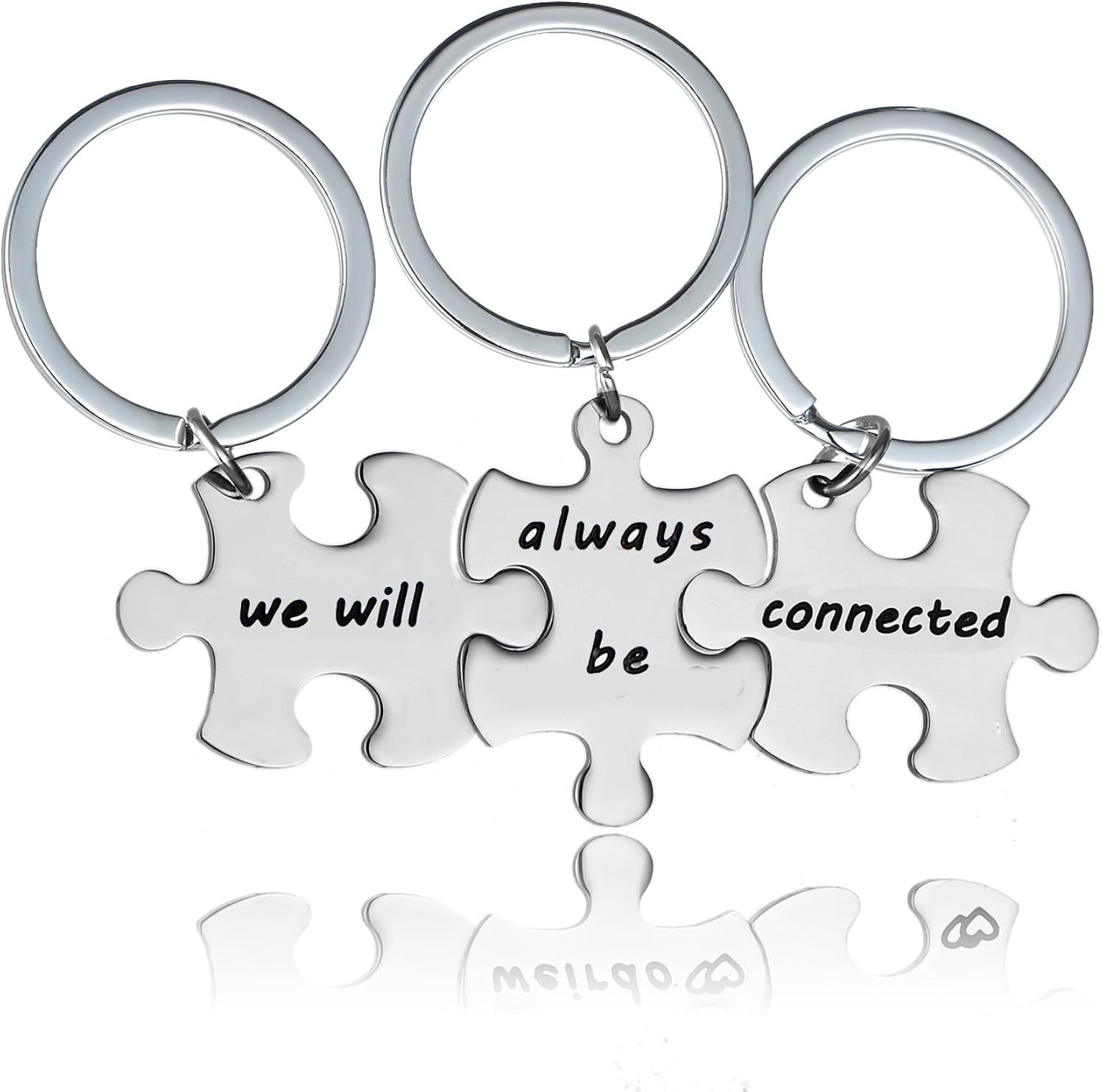 YeeQin 3PCS We Will Always Be Connected Keychain Set, Best