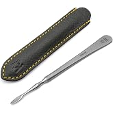 GERMANIKURE Nail Cleaner, FINOX Steel, Solingen Germany | Surgical Stainless Steel Manicure &amp; Pedicure Tool that Clears Debris &amp; Buildup Under Nails, with Leather Case