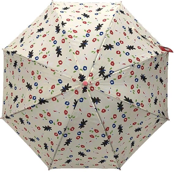 Amazon Gaspard Et Lisa リサ ガスパール キッズ ジュニア かわいい フラワープリント 55cm ジャンプ傘 オフホワイト 長傘 通販