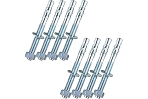 Metalsuberg 1/2"x5" Wedge Anchor by Zinced of Heavy-Duty Fastener for Cement and Concrete (8pcs Pack)