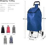 SG Traders 51L Lightweight Shopping Trolley on Wheels Blue view 2