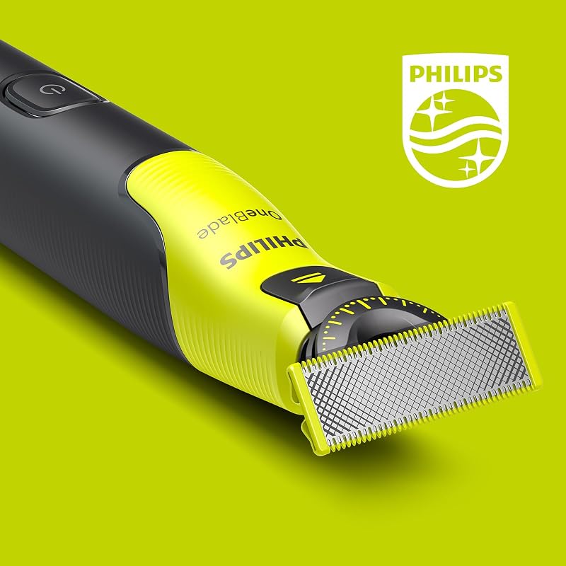 OneBlade 360 Face & Body mit App-Anbindung - elektrischer Rasierer, Trimmer & Bodygroomer, 2x 360 Klingen, verstellbarer Trimmaufsatz, 2x Körperaufsätze, für Gesicht & Körper (QP4631/30)