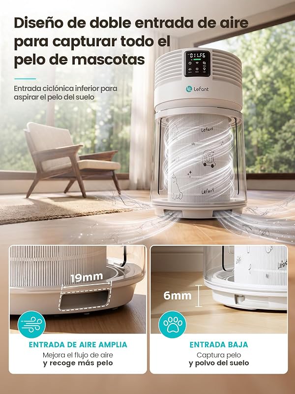 Purificador de ar A1 Pro com filtro HEPA, CADR350 m³/h, sensor PM2.5