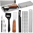 TLKKUE Leather Skiver Carving Knife Metal Sharp Skiving Beveler Tools Beveler Leather Cutting Tool for Bag Wristband Belt Handmade DIY Craft