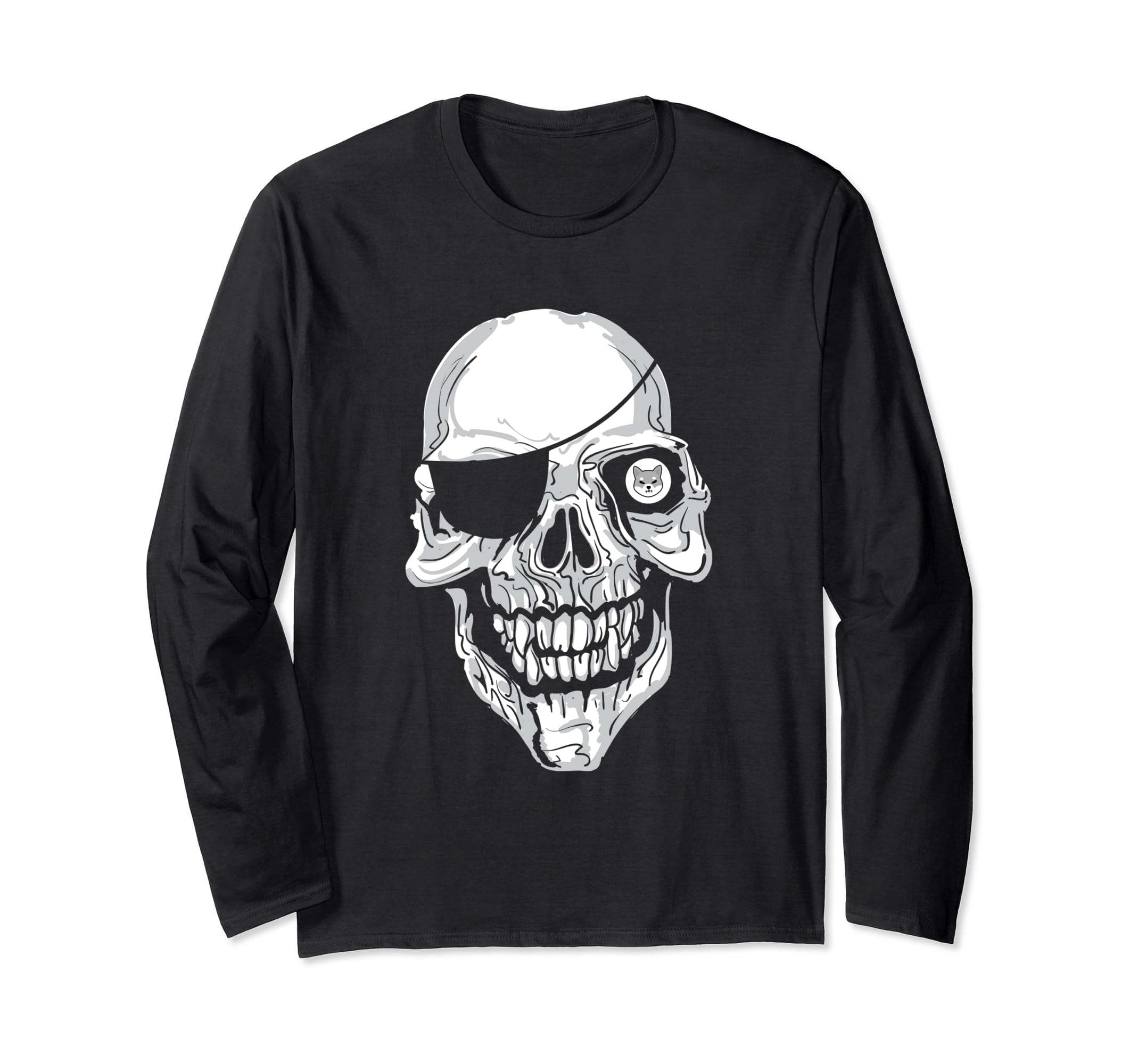 Shiba Inu Coin Pirate Crypto Blockchain Cryptocurrency HODL Long Sleeve T-Shirt