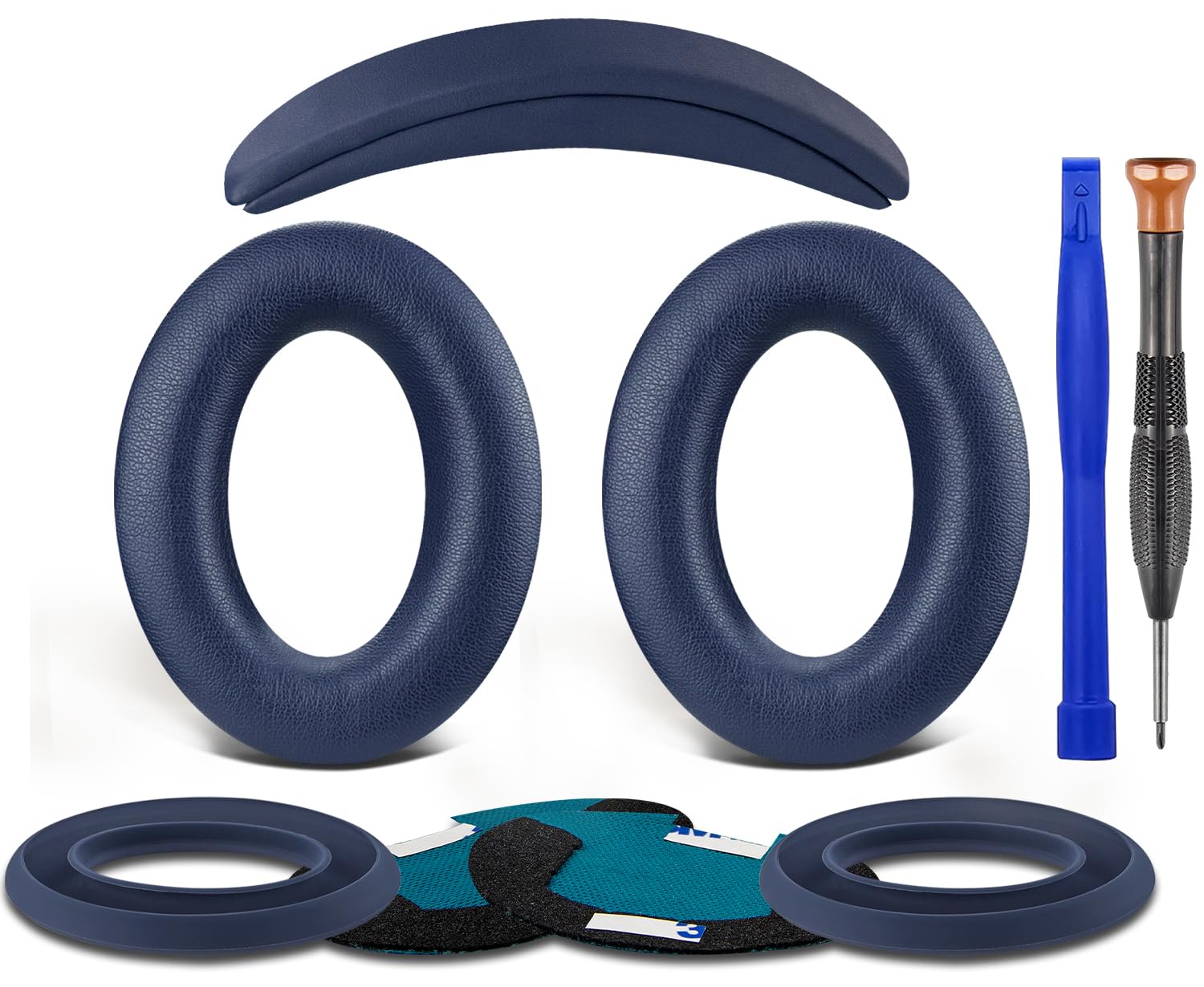 SOULWIT Replacement Kit for Bose QuietComfort 25 (QC25), Ear Pads Cushions + Headband + Earpads Cover - Navy Blue