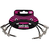 Ernie Ball Flat Ribbon Patch Cable 3-Pack, 6in, Black (P06221)