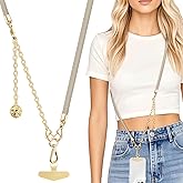 ROCONTRIP 2 In 1 Adjustable Phone Lanyard Crossbody Extended Phone Chain and Wrist Strap With Metal Tether Tab For All Phones Heavy-Duty iPhone Lanyard Chain for women shopping travelling & Travel