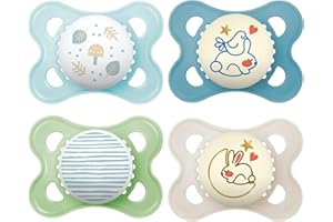 MAM Day & Night Pacifiers, Glow in The Dark Pacifier for Breastfed Babies, 0-6 Months, Boy