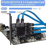 ACTIMED 8-Port SATA 3.0 PCIe Controller Card w/ Low Profile Bracket for SSD HDD view 3