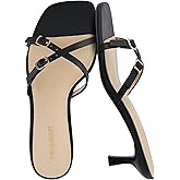 CUSHIONAIRE Women's Milan Kitten Heel Sandals +Memory Foam, Wide Widths Available